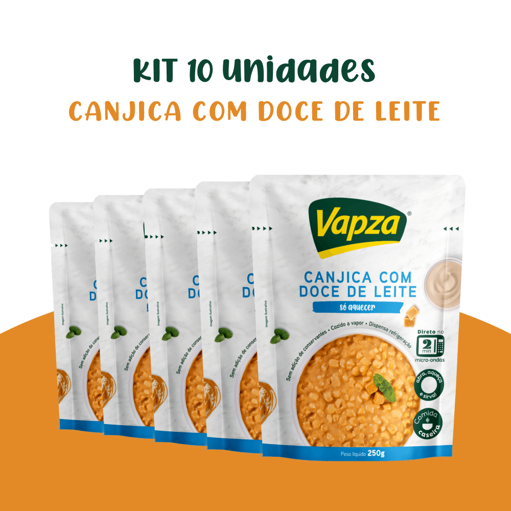 Kit 10 Canjicas com Doce De Leite 250G Só Aquecer Vapza